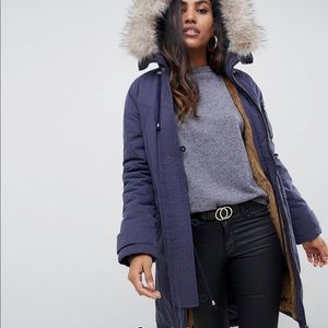 ASOS Luxe Parka with Faux Fur Trim